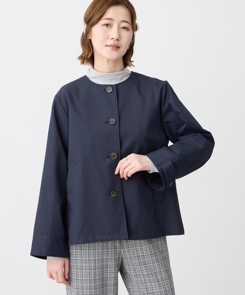 「Petit Honfleur」 ノーカラージャケット 11号 ベージュ レディース_画像9