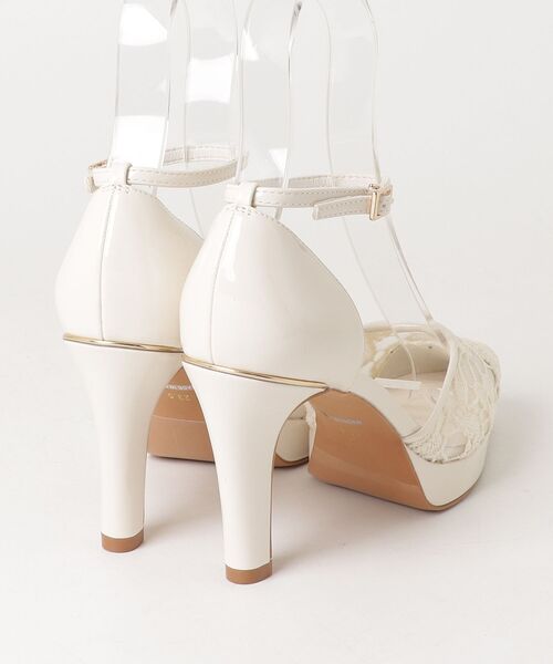 「R&E」 ヒールサンダル 23.5cm ホワイト レディース_画像2