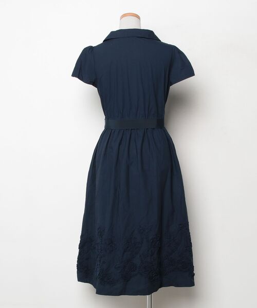 M'S GRACY ワンピース 38 M'S GRACY（エムズグレイシー） 刺繍シャツワンピース 38 ネイビー