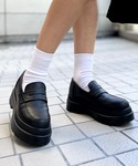 ローファー 「R&E」超軽量厚底コインローファ...の詳細画像1