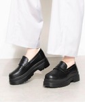 ローファー 「R&E」超軽量厚底コインローファ...の詳細画像4