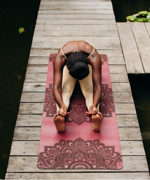 Tapis De Yoga Infinity Mat YOGA DESIGN LABS - 5mm Antidérapant - Motif Mandala Rose - Caoutchouc Naturel - 11