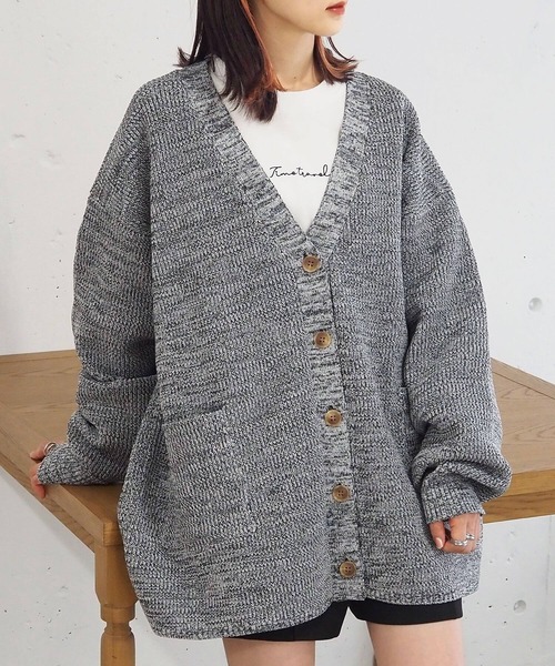 新品✨定価15,900円　デシグアル　デザインカーディガン　グレー　大特価‼️ 起毛ロングニットカーディガン[C6849] - レディースファッション通販