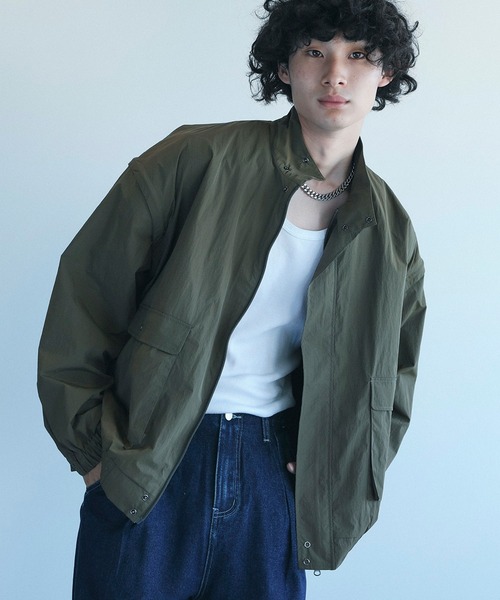 aimoha ブルゾン アウター men 2wayスタンドカラー メンズ