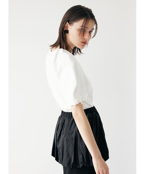 tシャツ 袖パールリボントップス レディース COEL tシャツ 袖パールリボントップス レディース : ZOZOTOWN
