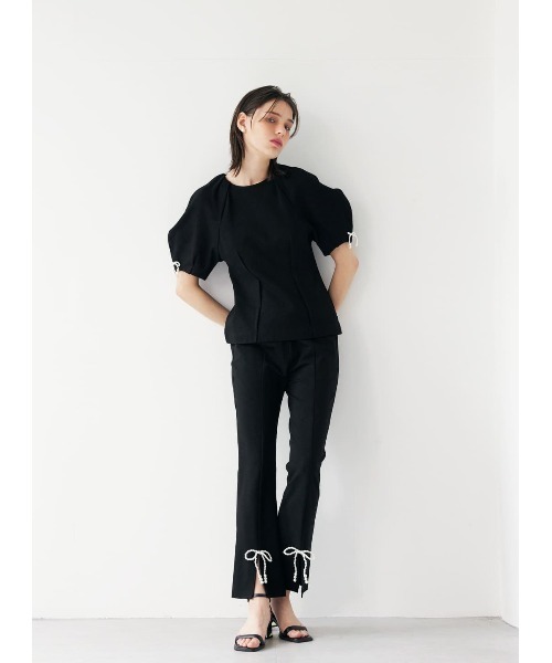 tシャツ 袖パールリボントップス レディース COEL tシャツ 袖パールリボントップス レディース : ZOZOTOWN