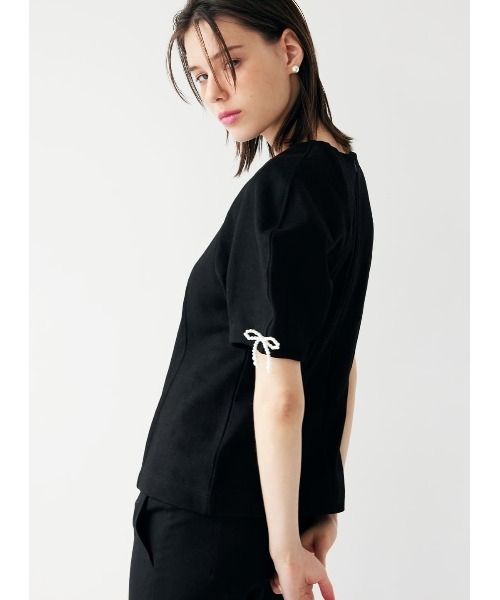 tシャツ 袖パールリボントップス レディース COEL tシャツ 袖パールリボントップス レディース : ZOZOTOWN