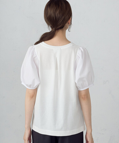 COMME CA ISM tシャツ ギャザースリーブカットソー レディース