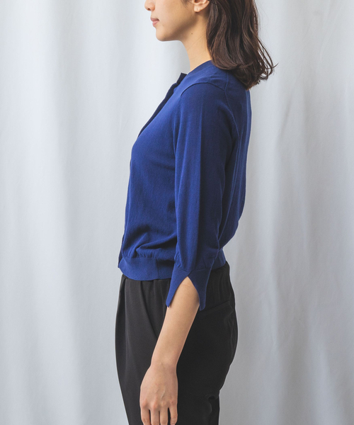 【NARACAMICIE】クルーカーデパール釦 NARACAMICIE ニット セーター 「NARACAMICIE」クルーカーデ