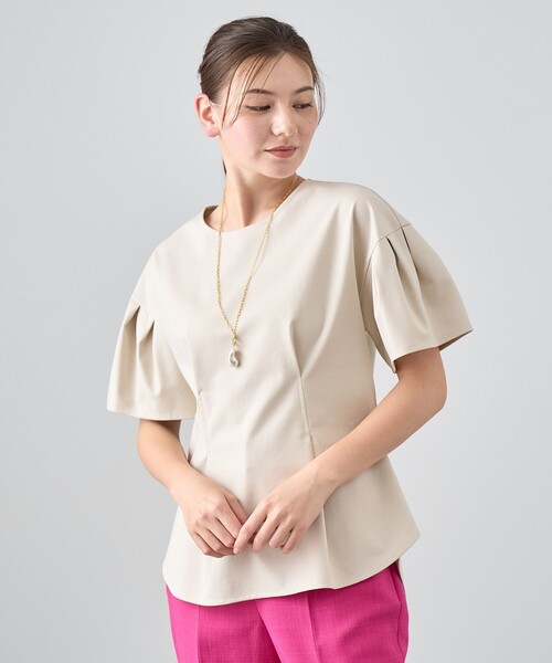 ANAYI（アナイ） tシャツ ストレッチポンチフレア袖プルオーバー