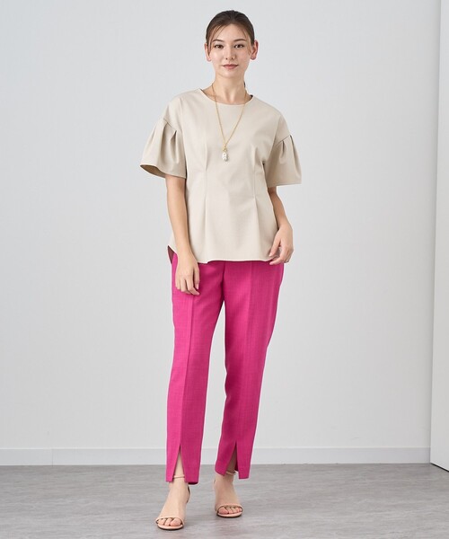tシャツ ストレッチポンチフレア袖プルオーバー レディース ANAYI tシャツ ストレッチポンチフレア袖プルオーバー