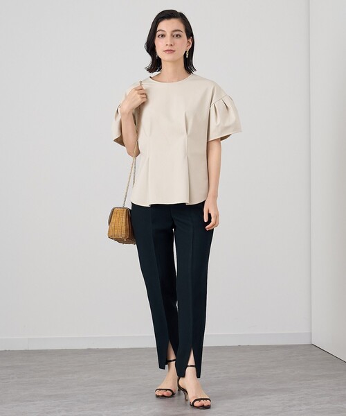 tシャツ ストレッチポンチフレア袖プルオーバー レディース ANAYI tシャツ ストレッチポンチフレア袖プルオーバー