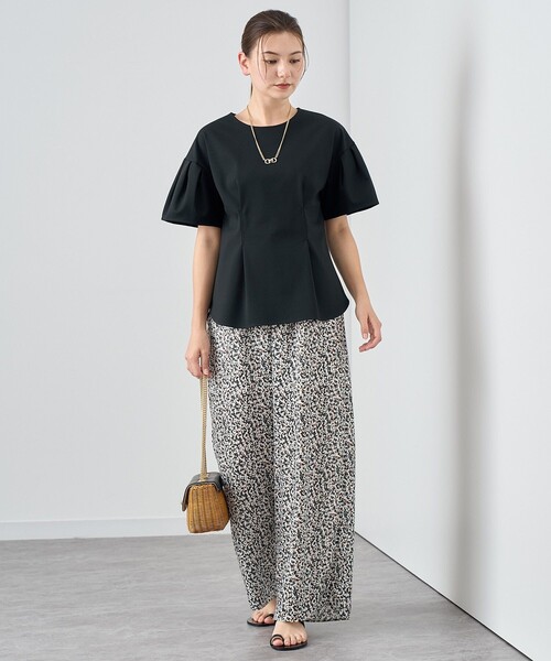 tシャツ ストレッチポンチフレア袖プルオーバー レディース ANAYI tシャツ ストレッチポンチフレア袖プルオーバー