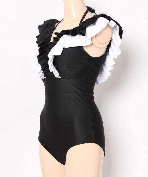 mikomori フリル ワンピース スイムウェア Girly Doll（ガーリードール） 水着 フリルワンショルダーワンピース