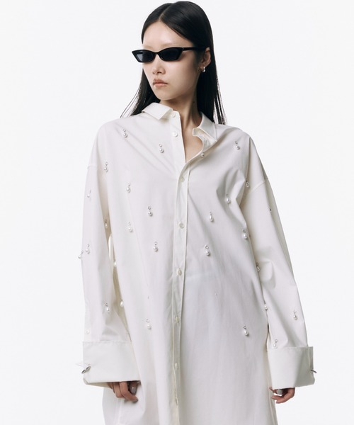 ブラウス シャツ JOSEMOON  SHIRT/ジョゼムーンシャツ レディース JOSEMOON SHIRT with PEARL/ジョゼムーンシャツウィズパール