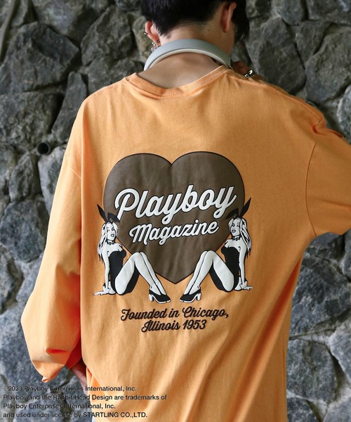 PLAYBOY（プレイボーイ） tシャツ 「PLAYBOY」×「SEQUENZ」 ハート