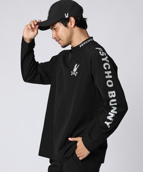 Psycho Bunny ブラックシャツ モックネック Lサイズ Psycho Bunny tシャツ 「WEB限定」リラックスフィット モック