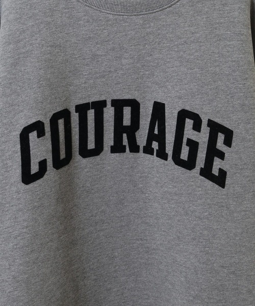AMERICAN HOLIC トレーナー スウェット COURAGEフロッキーロングロゴ 
