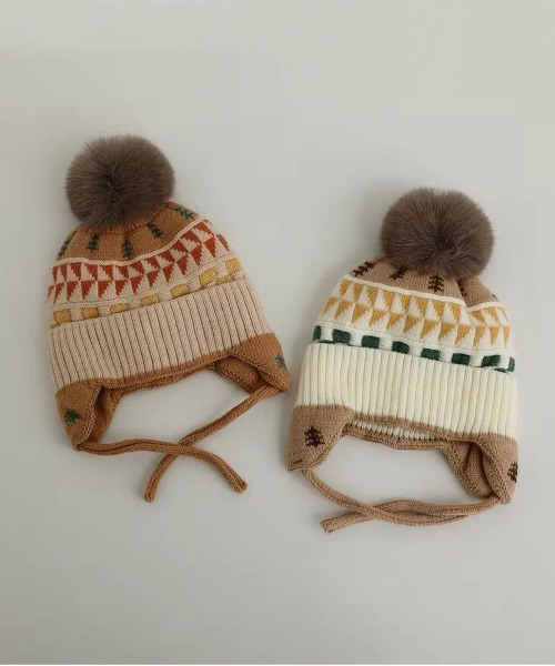 ニット帽 ニットキャップ 「 Bambin / ボンバン 」 ノルディック柄