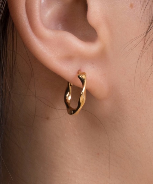 【ANNA SOTTILOTTA】ドロップ フープ ピアス シルバー ゴールド ピアス 「ANNA SOTTILOTTA」ドロップ フープ シルバー ゴールド
