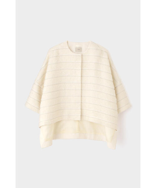 【未使用】LE PHIL ツイード　コート　ジャケット LE PHIL（ル フィル） ジャケット ノーカラージャケット ウール