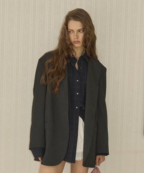 ブラウス シャツ embroidery over check shirts / エンブロイダリーオーバーチェックシャツ レディース GIUNON ブラウス シャツ embroidery over check shirts / エン