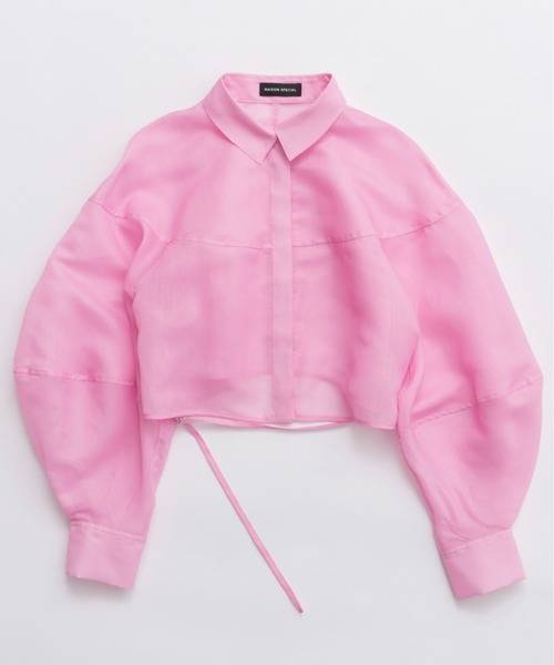 MAISON SPECIAL ブラウス シャツ Balloon Sheer Material Short