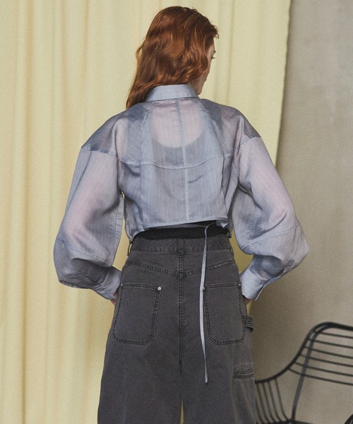 メゾンスペシャル　バルーンシアーショートシャツ Balloon Sheer Material Short Length Shirt/バルーンシアー