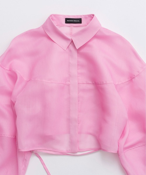 メゾンスペシャル　バルーンシアーショートシャツ Balloon Sheer Material Short Length Shirt/バルーンシアー