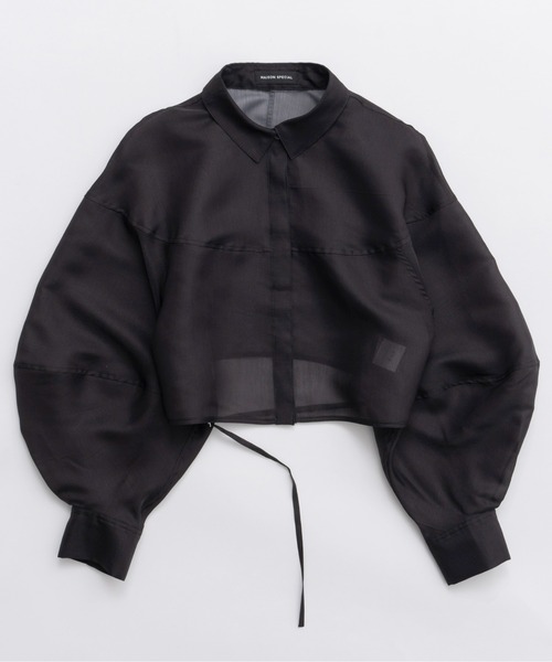 MAISON SPECIAL ブラウス シャツ Balloon Sheer Material Short