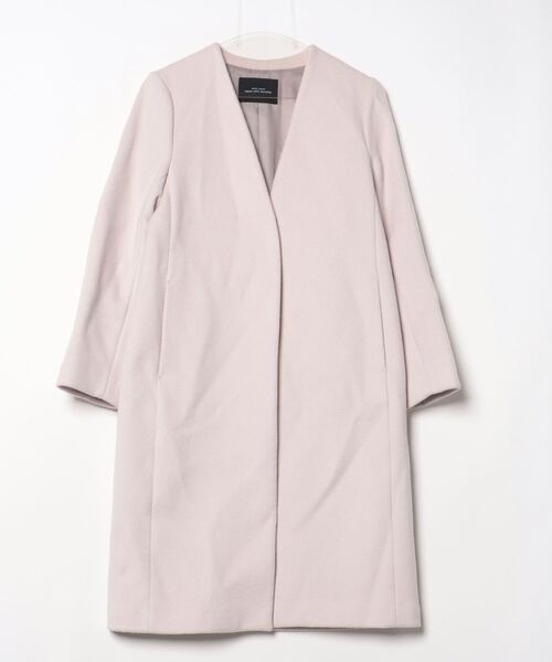 2wayファーポケットノーカラーコート レディース Rouge vif