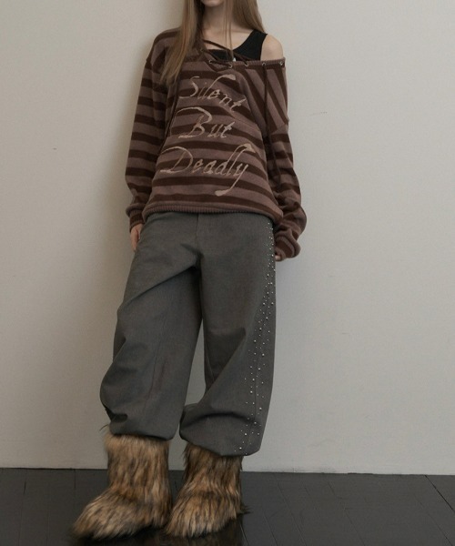 ニット セーター 「SETUP‐EXE」STRIPE V-NECK MTM レディース SETUPEXE ニット セーター 「SETUP‐EXE」STRIPE V-NECK MTM