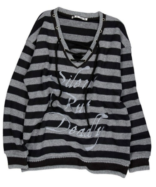 ニット セーター 「SETUP‐EXE」STRIPE V-NECK MTM レディース SETUPEXE ニット セーター 「SETUP‐EXE」STRIPE V-NECK MTM