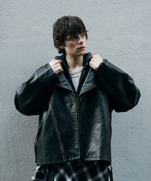 VI E DIT 革ジャン ライダース Hand-bleached 2-way riders