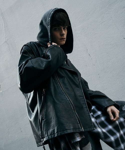VI E DIT 革ジャン ライダース Hand-bleached 2-way riders