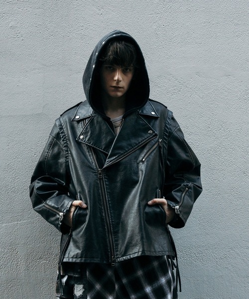 viedit ハンドブリーチ2wayライダースジャケット Hand-bleached 2-way riders jacket – VI E DIT