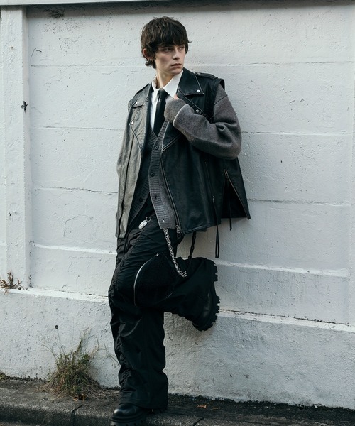 VI E DIT 革ジャン ライダース Hand-bleached 2-way riders