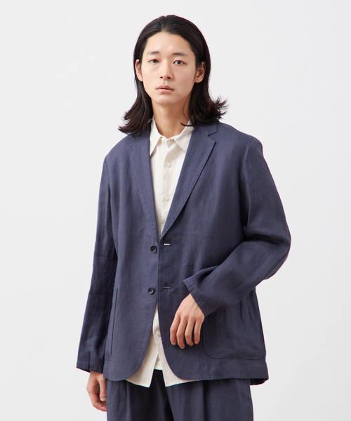 FLAX リネンジャケット　linen フード B.C STOCK ジャケット テーラードジャケット 「European Flax
