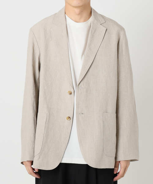 FLAX リネンジャケット　linen フード B.C STOCK ジャケット テーラードジャケット 「European Flax