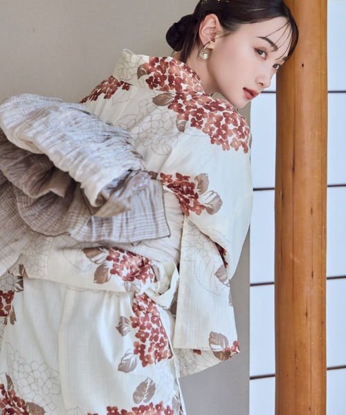 ♥️新品♥️utatane 浴衣・帯　2点セット　紫陽花 hinari 浴衣 × utatane浴衣セット 紫陽花 レディース : ZOZOTOWN