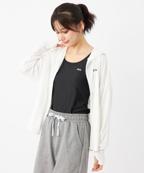 新品未使用！フィラ　レディース水着4点セット FILA(フィラ) 水着4点セット プリントロゴ レギンス付 裾フレア