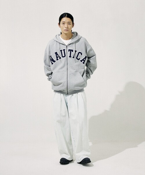 パーカー・フーディ NAUTICA Arch logo hoodie M gray NHD3303MGZ NAUTICA/Arch Logo Sweat Zip Hoodie｜Daytona Park(FREAK'S