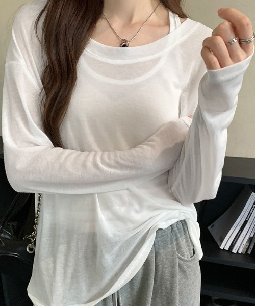 Dream garden（ドリームガーデン） tシャツ レイヤード シアー