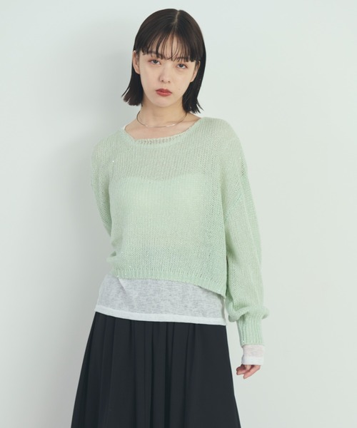 「paravion」 長袖ニット FREE アイボリー レディース_画像9