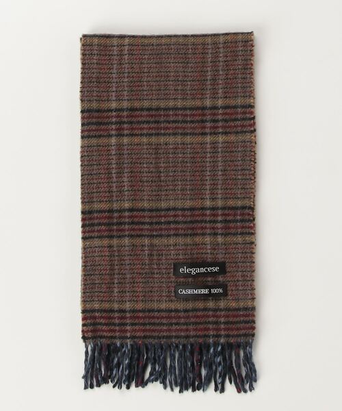 Elegancese チェック柄マフラー - ブラウン レディース : ZOZOTOWN