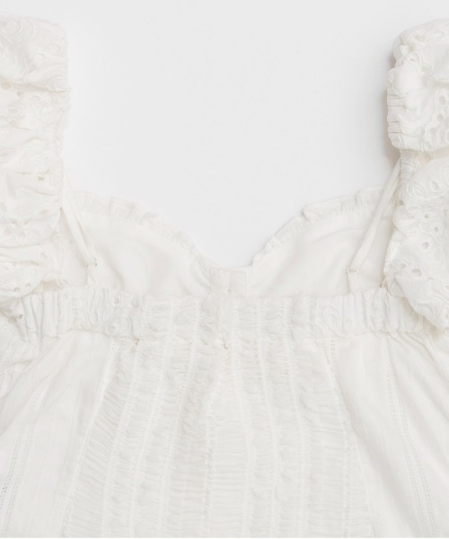 maison special ホワイト パフスリーブ ブラウス MAISON SPECIAL ブラウス シャツ 2way Cotton Puff Sleeve