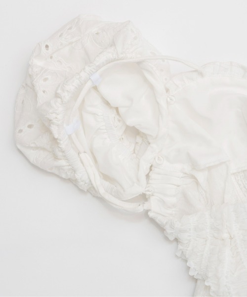 maison special ホワイト パフスリーブ ブラウス MAISON SPECIAL ブラウス シャツ 2way Cotton Puff Sleeve