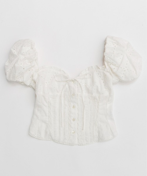 Maison Cleo パフスリーブラップシャツ Maison Cleo パフスリーブラップシャツ