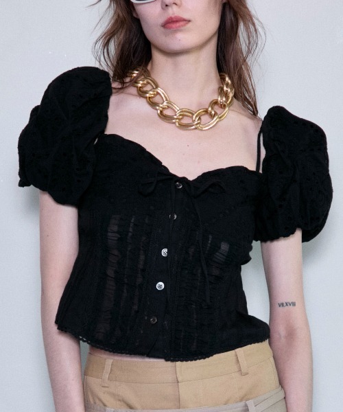 MAISON SPECIAL ブラウス シャツ 2way Cotton Puff Sleeve
