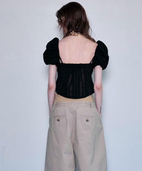 MAISON SPECIAL ブラウス シャツ 2way Cotton Puff Sleeve